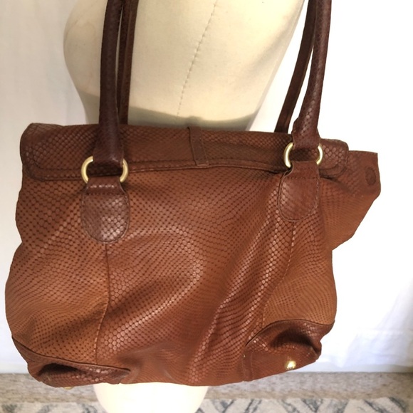 Johnston & Murphy leather snakeskin brown purse with brass accents - Picture 7 of 9